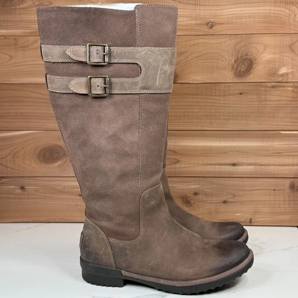 UGG‎ Women's Zarina Tall Suede Brown Waterproof Boots 1112315 Size 7
